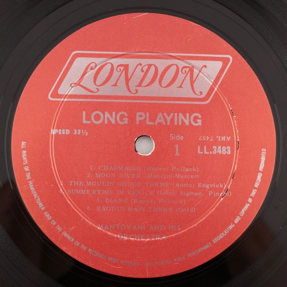 Mantovani & His Orchestra - Mantovani's Golden Hits 1967 12" Vinyl LP LL 3483 - Picture 5 of 10